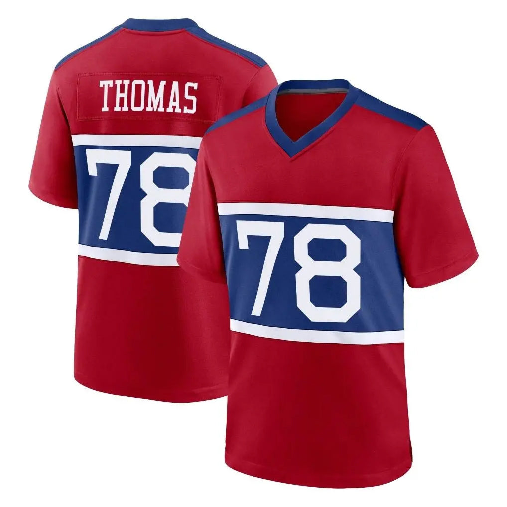 Johmsee NY.Giants #78 Andrew Thomas Player Red Century Home Game Stitched Jerseys