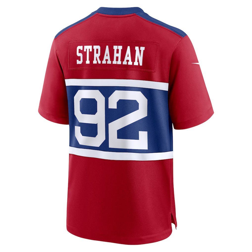 Johmsee NY.Giants #92 Michael Strahan Century Red Alternate Retired Player Game Stitched Jerseys