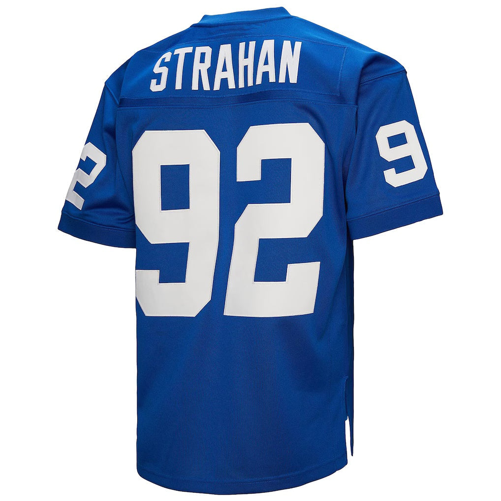 Johmsee NY.Giants #92 Michael Strahan Mitchell & Ness Royal Authentic Throwback Retired Player Stitched Jerseys