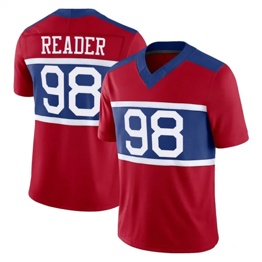 Johmsee NY.Giants #98 DJ Reader Player Red Century Vapor F.U.S.E. Home Game Stitched Jerseys