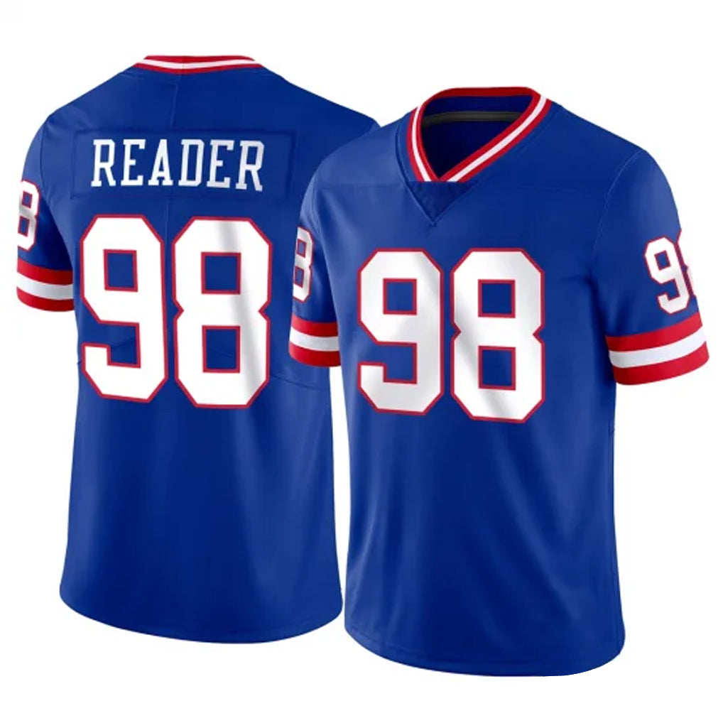 Johmsee NY.Giants #98 DJ Reader Player Royal Classic Vapor Home Game Stitched Jerseys