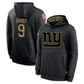 Johmsee NY.Giants #9 Lsaiah Likely Player Black Salute to Service Hoodies Limited Game Stitched Jerseys