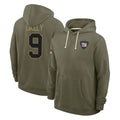 Johmsee NY.Giants #9 Lsaiah Likely Player Olive Salute to Service Pullover Hoodies Limited Stitched Jerseys