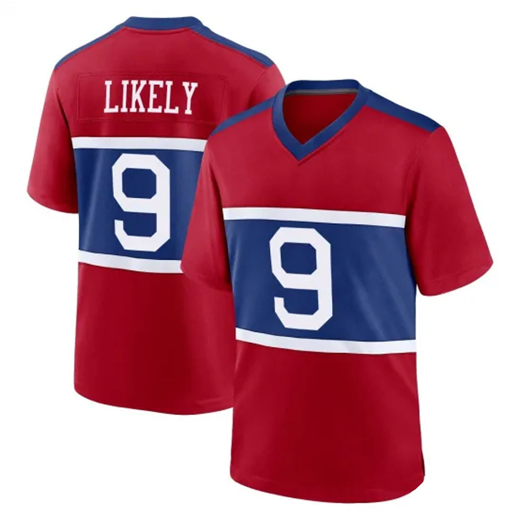 Johmsee NY.Giants #9 Lsaiah Likely Player Red Century Home Game Stitched Jerseys