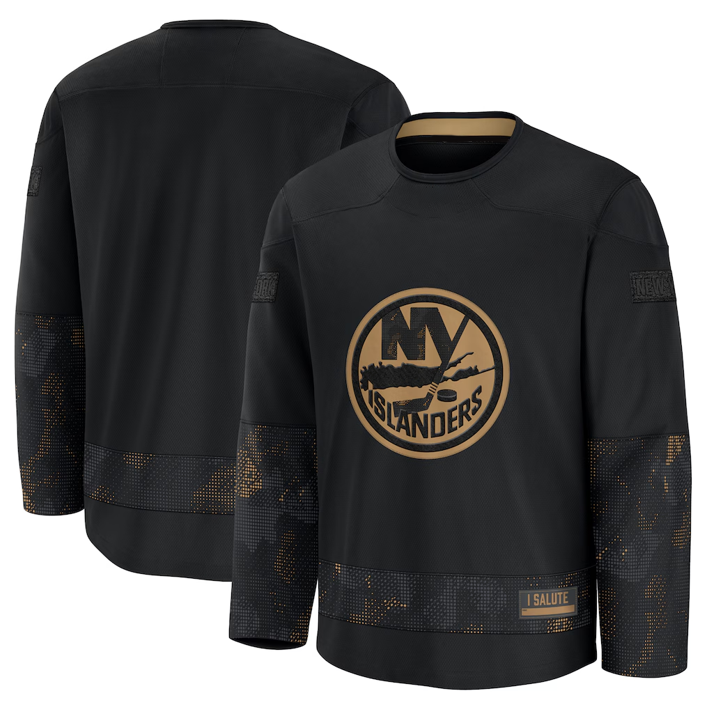 Johmsee NY.Islanders Black 2024 Military Appreciation Practice Jerseys