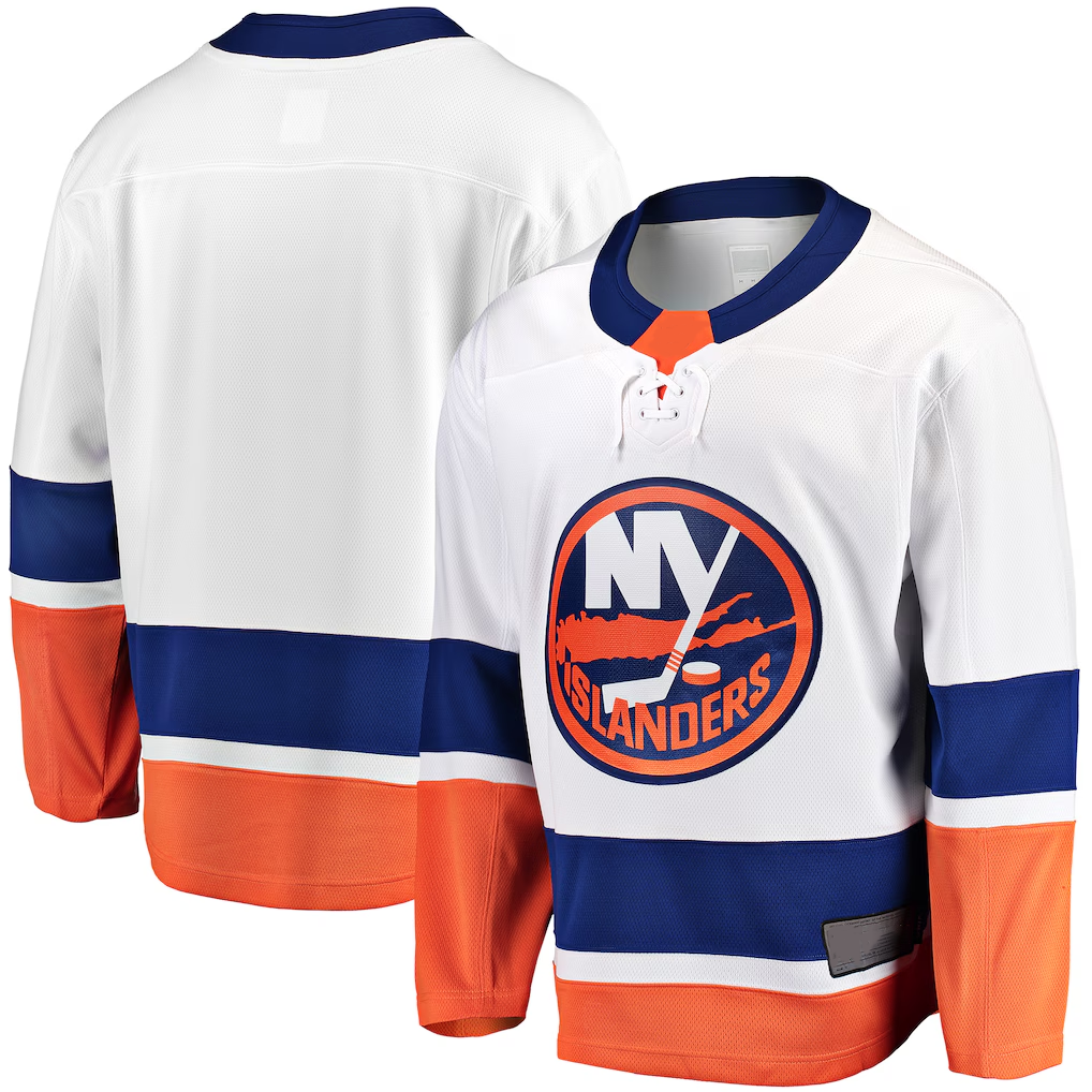 Johmsee NY.Islanders White Breakaway Away Jerseys