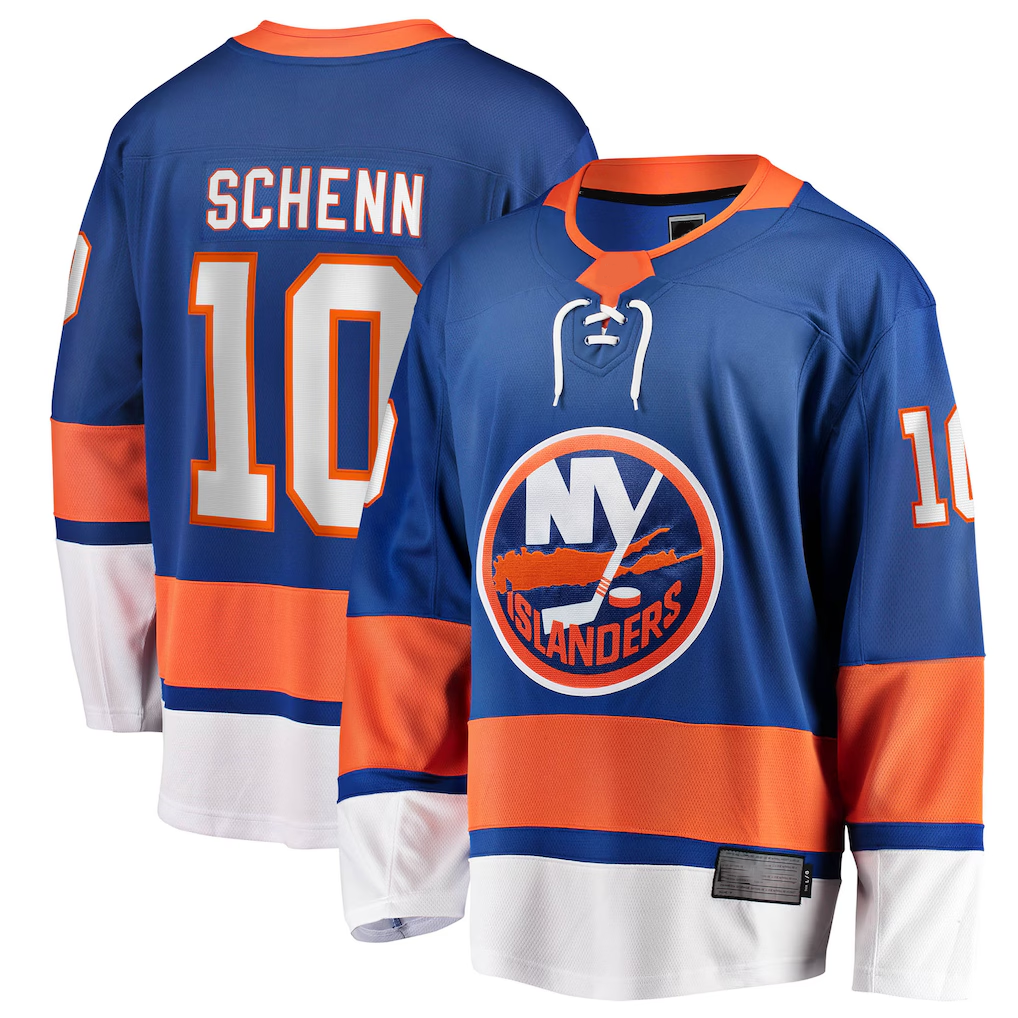 Johmsee NY.Islanders #10 Brayden Schenn Blue Home Breakaway Jerseys