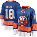 Johmsee NY.Islanders #18 Pierre Engvall Blue Home Premier Breakaway Player Jerseys