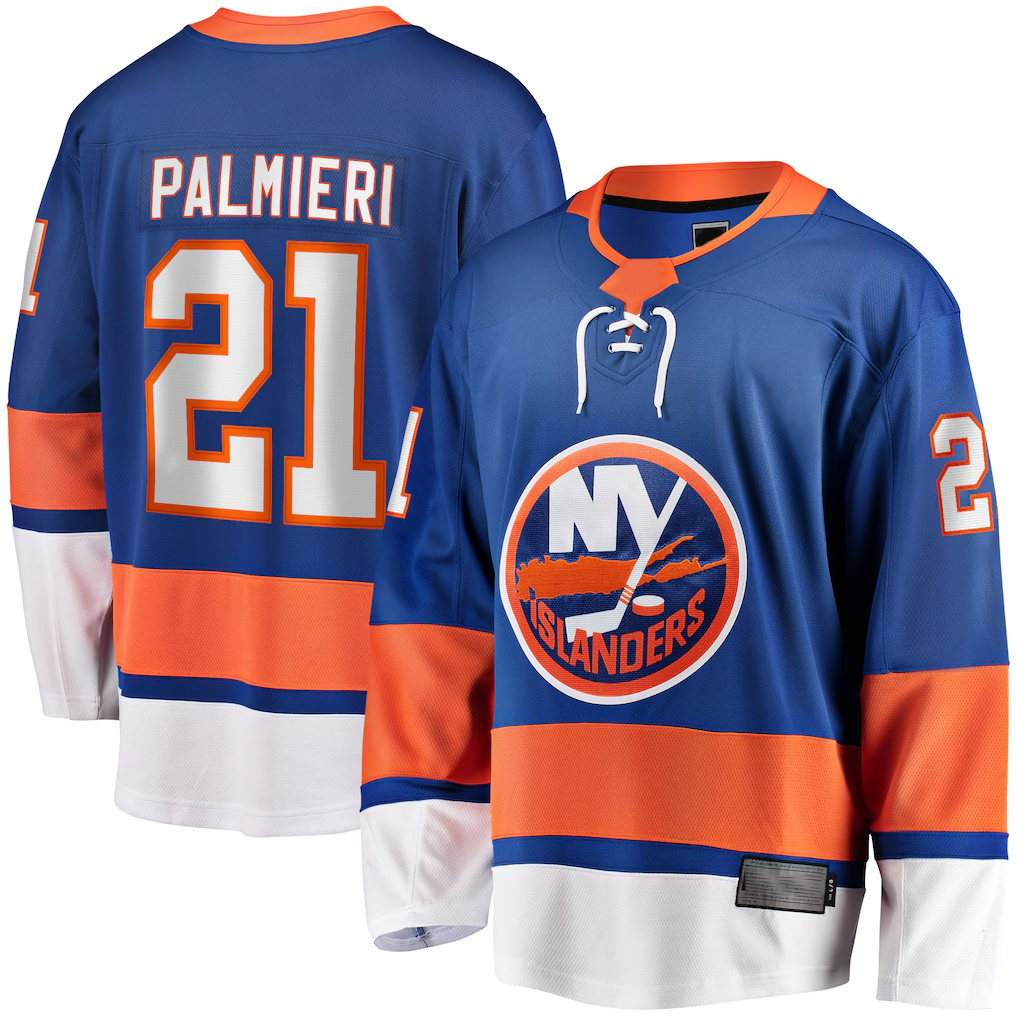 Johmsee NY.Islanders #21 Kyle Palmieri Royal Home Breakaway Replica Jerseys