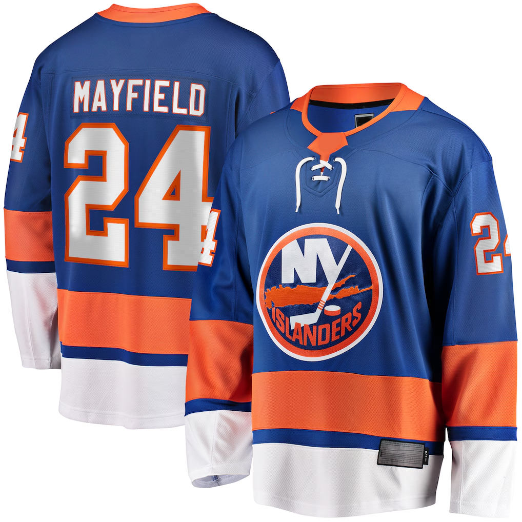 Johmsee NY.Islanders #24 Scott Mayfield Royal Breakaway Jerseys