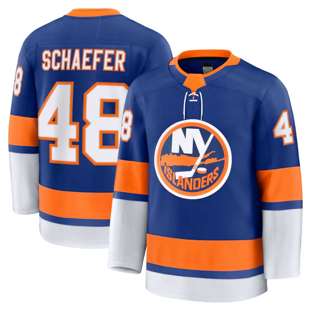 Johmsee NY.Islanders #48 Matthew Schaefer Royal Home Premium Jerseys