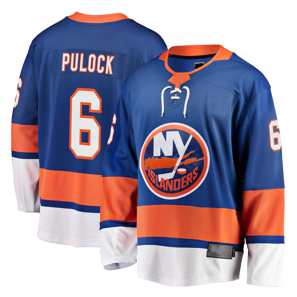 Johmsee NY.Islanders #6 Ryan Pulock Royal Breakaway Player Jerseys