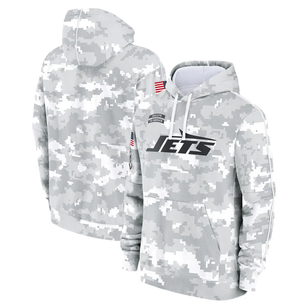 Johmsee NY.Jets Arctic Camo Salute to Service Pullover Hoodies Limited Game Blank Player Stitched Jerseys