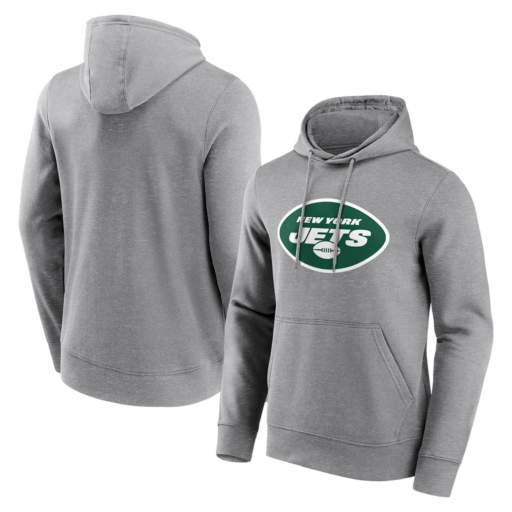 Johmsee NY.Jets Gray LOGO Pullover Hoodies Limited Game Blank Player Stitched Jerseys
