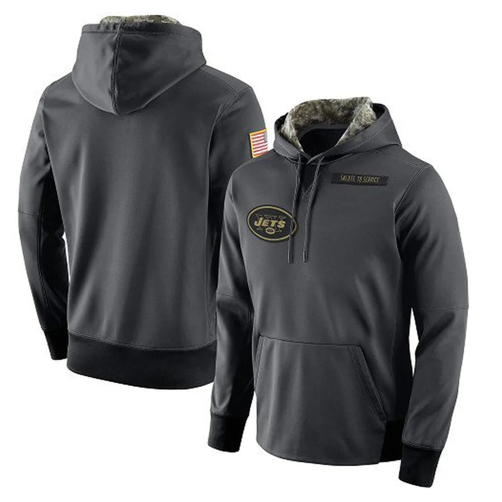 Johmsee NY.Jets Gray Pullover Hoodies Limited Game Blank Player Stitched Jerseys