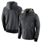 Johmsee NY.Jets Gray Pullover Hoodies Limited Game Blank Player Stitched Jerseys