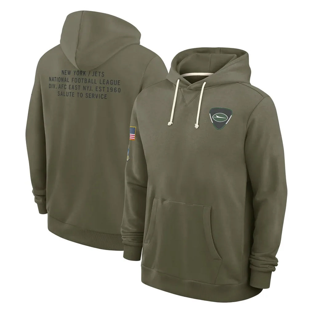 Johmsee NY.Jets Olive Salute to Service Pullover Hoodies Limited Blank Player Stitched Jerseys