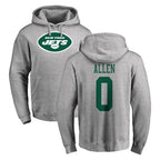 Johmsee NY.Jets #0 Braelon Allen Player Gray LOGO Pullover Hoodies Limited Game Stitched Jerseys