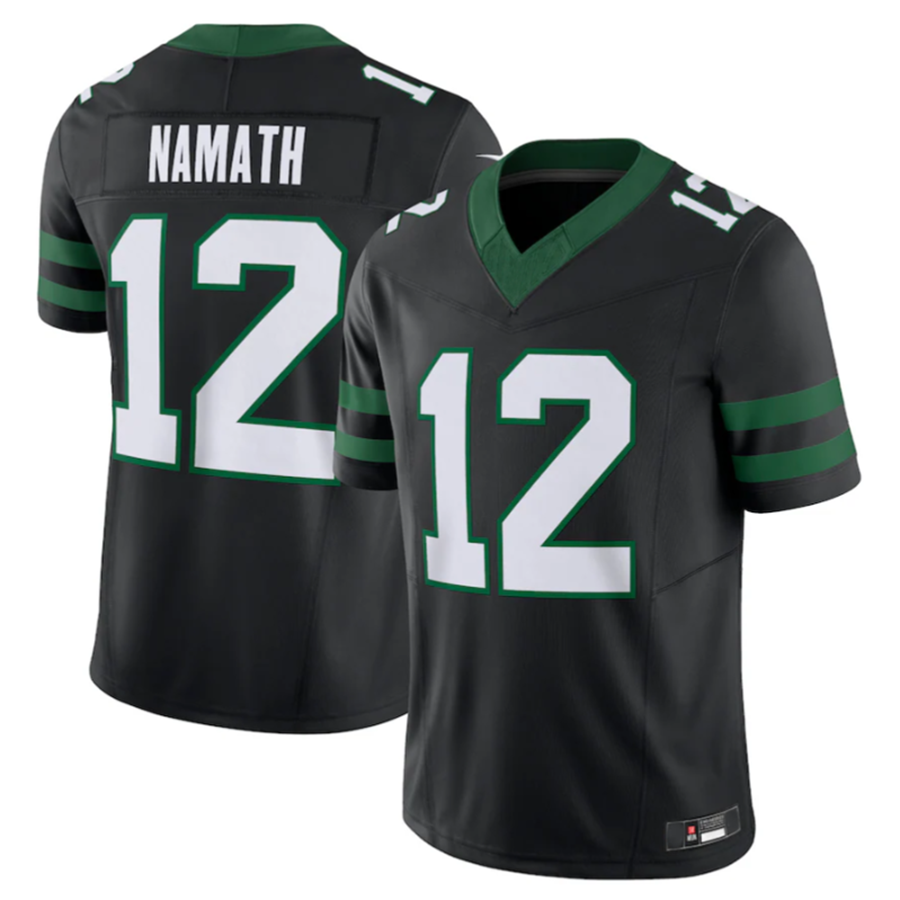 Johmsee NY.Jets #12 Joe Namath Legacy Black Vapor F.U.S.E. Limited Jersey Stitched American Stitched Jerseys