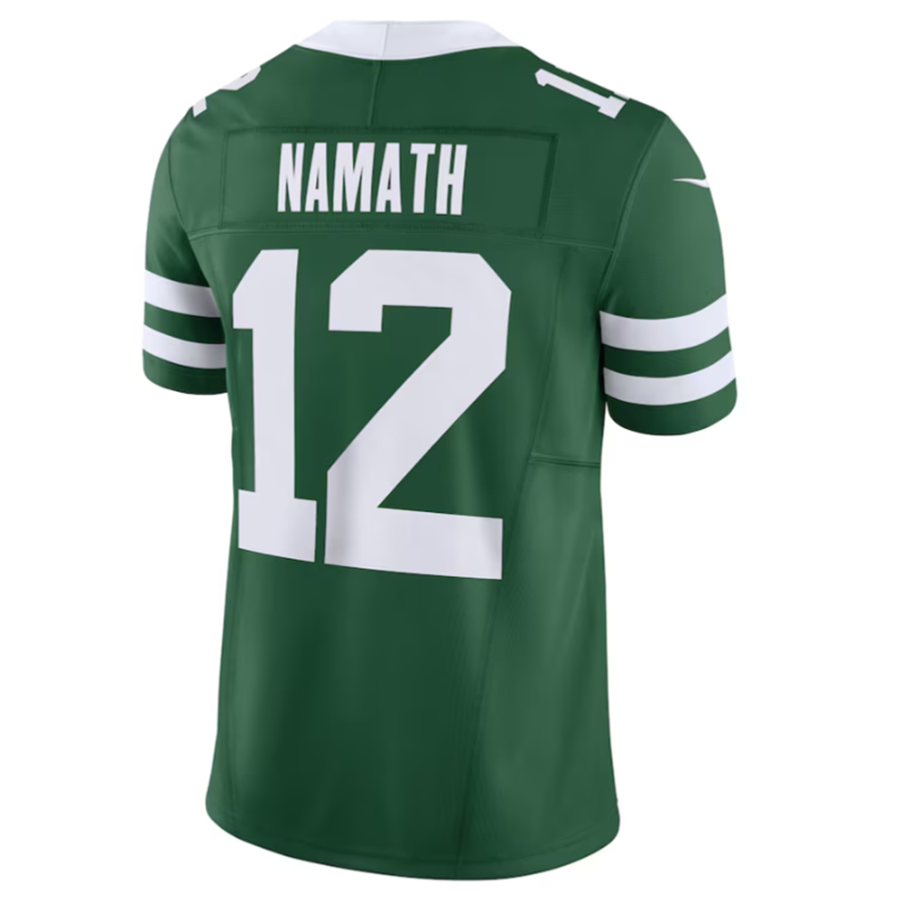 Johmsee NY.Jets #12 Joe Namath Legacy Green Vapor F.U.S.E. Limited Jersey Stitched American Stitched Jerseys