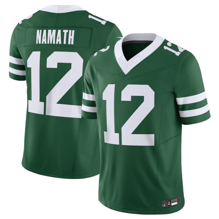 Johmsee NY.Jets #12 Joe Namath Legacy Green Vapor F.U.S.E. Limited Jersey Stitched American Stitched Jerseys