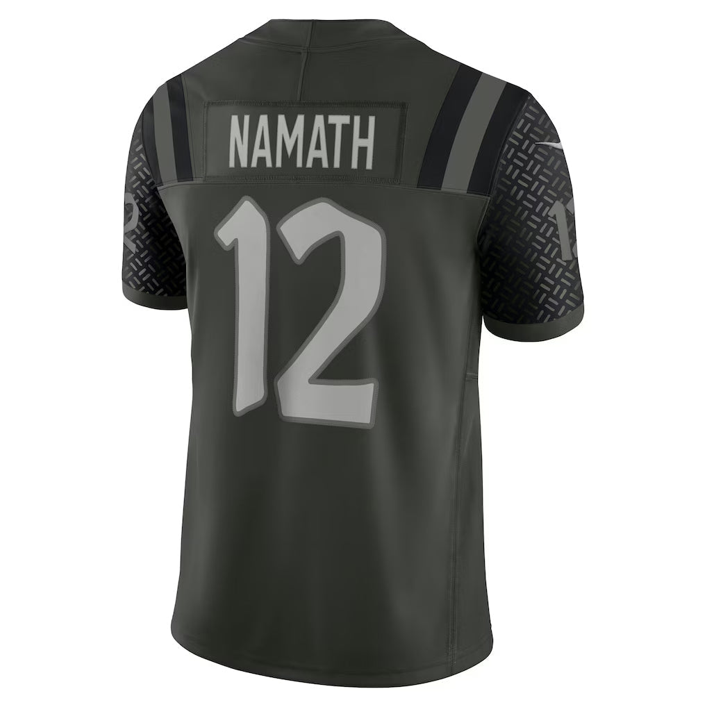 Johmsee NY.Jets #12 Joe Namath Player Gotham Green Rivalries Collection Limited Stitched Jerseys