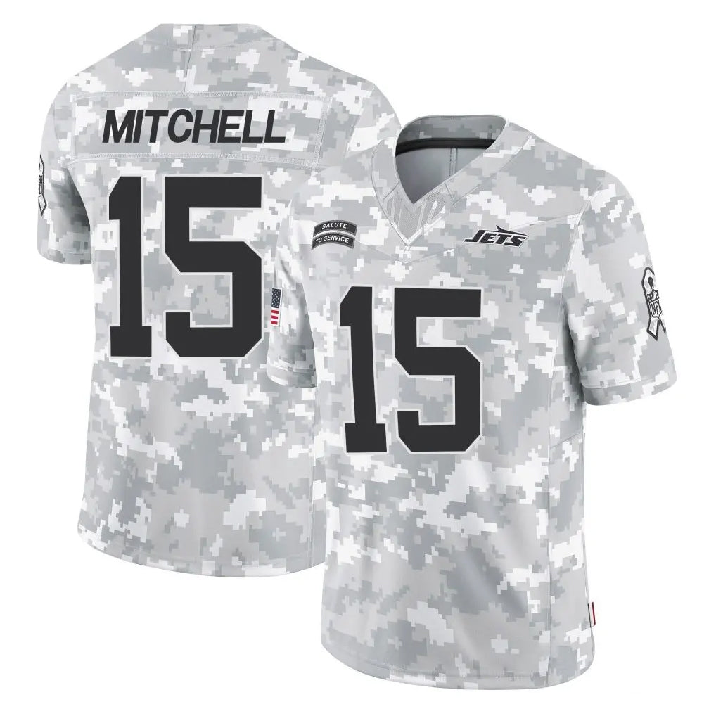 Johmsee NY.Jets #15 Adonai Mitchell Player Arctic Camo Salute to Service Limited Game Stitched Jerseys
