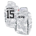 Johmsee NY.Jets #15 Adonai Mitchell Player Arctic Camo Salute to Service Pullover Hoodies Limited Game Stitched Jerseys