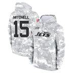 Johmsee NY.Jets #15 Adonai Mitchell Player Arctic Camo Salute to Service Pullover Hoodies Limited Game Stitched Jerseys