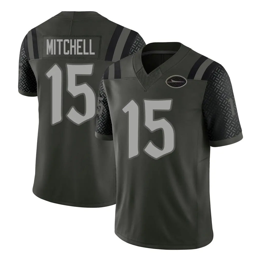 Johmsee NY.Jets #15 Adonai Mitchell Player Green Limited 2025 Rivalries Collection Home Game Stitched Jerseys