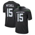 Johmsee NY.Jets #15 Adonai Mitchell Player Stealth Black Home Game Stitched Jerseys