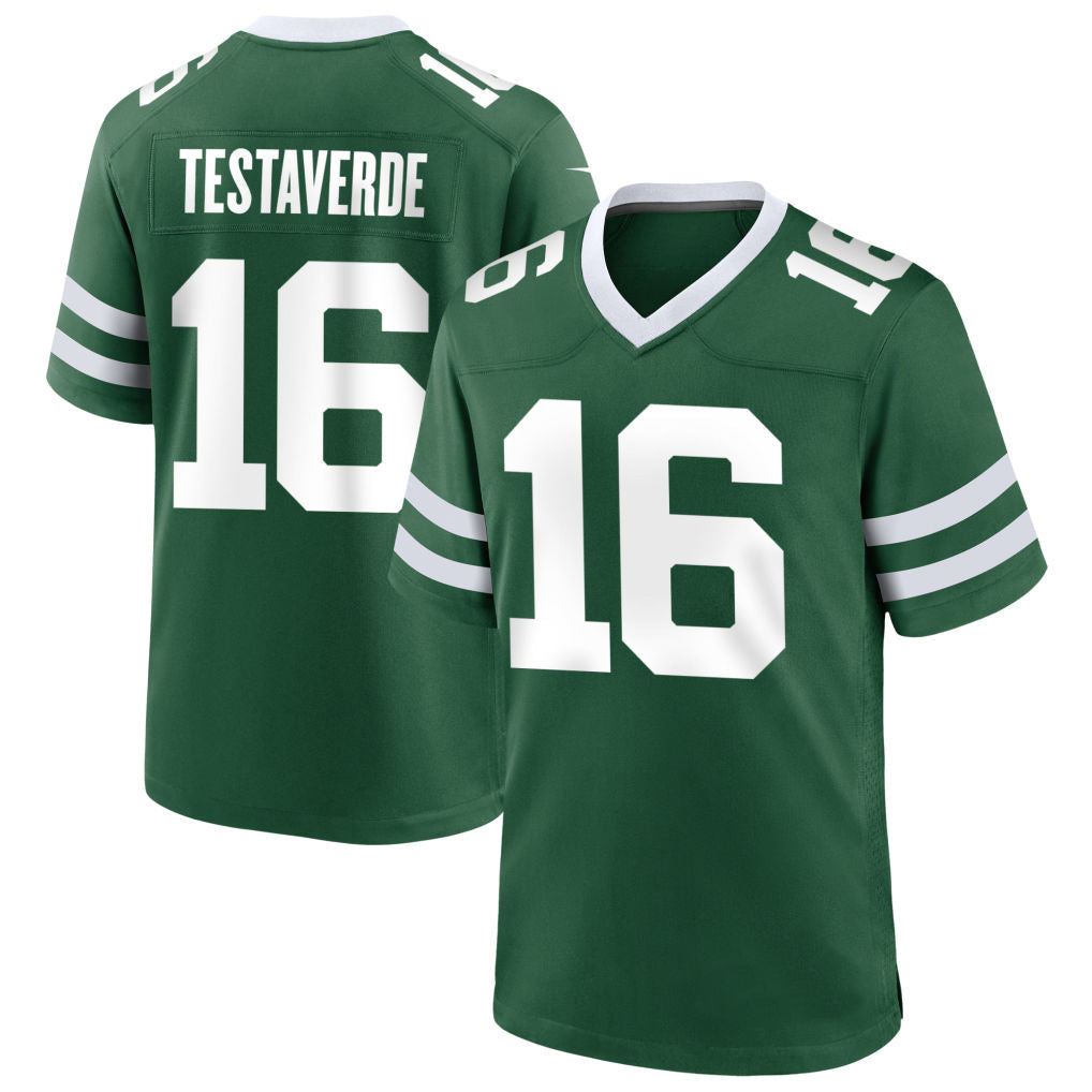 Johmsee NY.Jets #16 Vinny Testaverde Player Green Home Game Stitched Jerseys