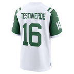Johmsee NY.Jets #16 Vinny Testaverde White Retired Player Alternate Game Stitched Jerseys