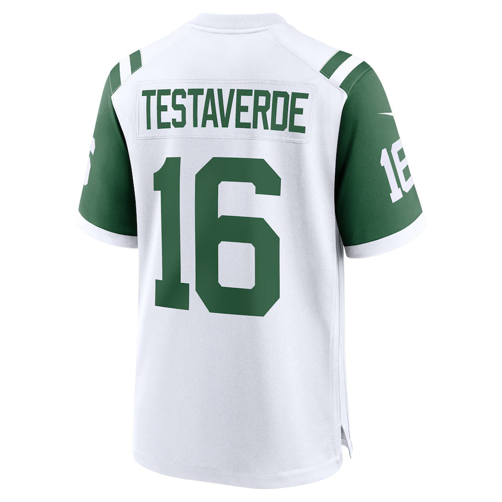 Johmsee NY.Jets #16 Vinny Testaverde White Retired Player Alternate Game Stitched Jerseys