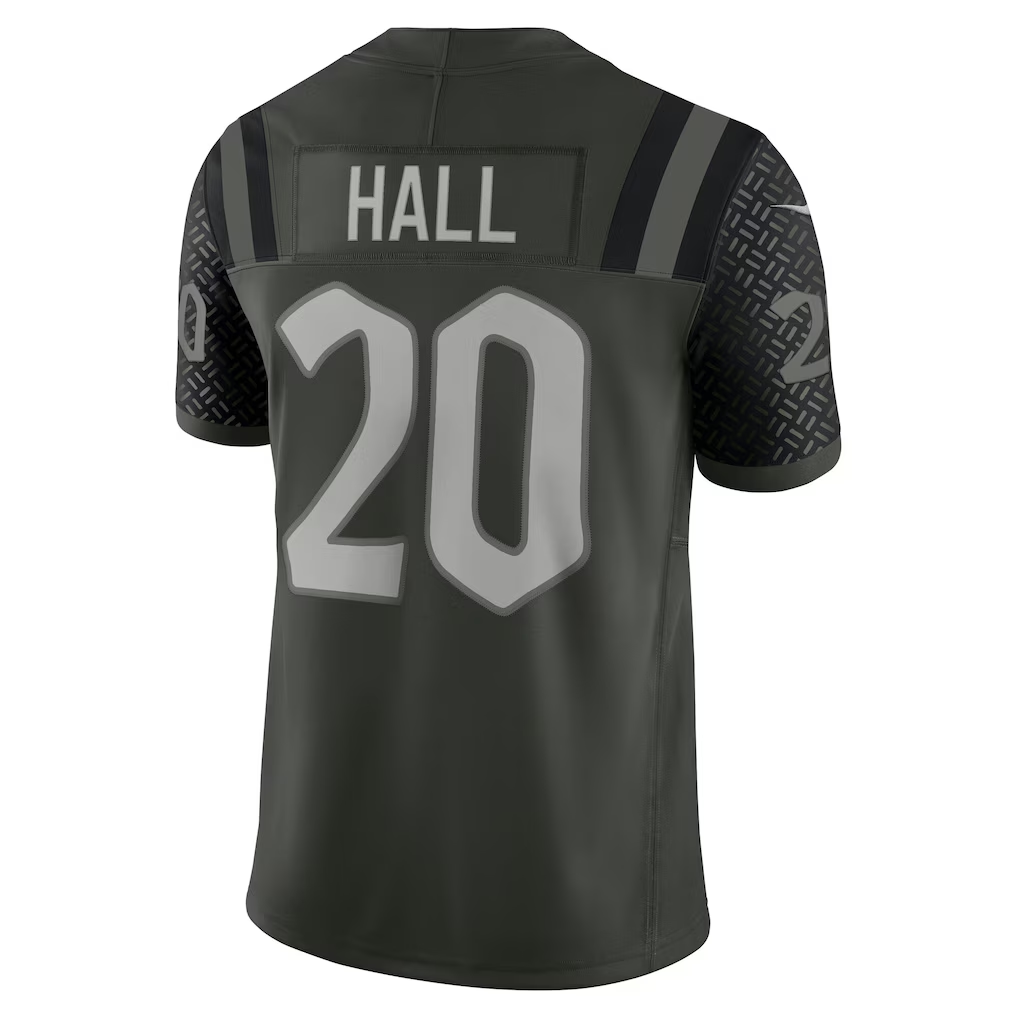 Johmsee NY.Jets #20 Breece Hall Gotham Green 2025 Rivalries Collection Stitched Limited Jerseys
