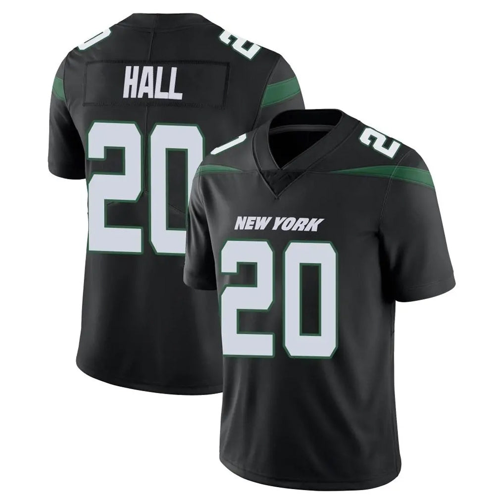 Johmsee NY.Jets #20 Breece Hall Player Stealth Black Limited Vapor Home Game Stitched Jerseys