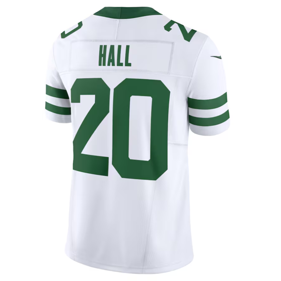 Johmsee NY.Jets #20 Breece Hall Player White Home Game Stitched Jerseys