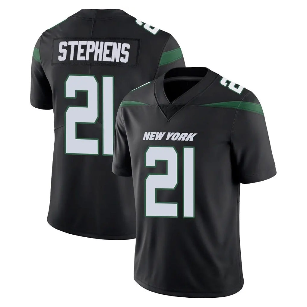 Johmsee NY.Jets #21 Brandon Stephens Player Stealth Black Limited Vapor Home Game Stitched Jerseys