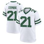 Johmsee NY.Jets #21 Brandon Stephens Player White Legacy Home Game Stitched Jerseys