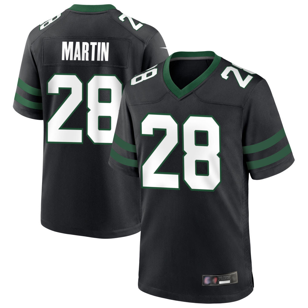 Johmsee NY.Jets #28 Curtis Martin Player Black Home Game Stitched Jerseys