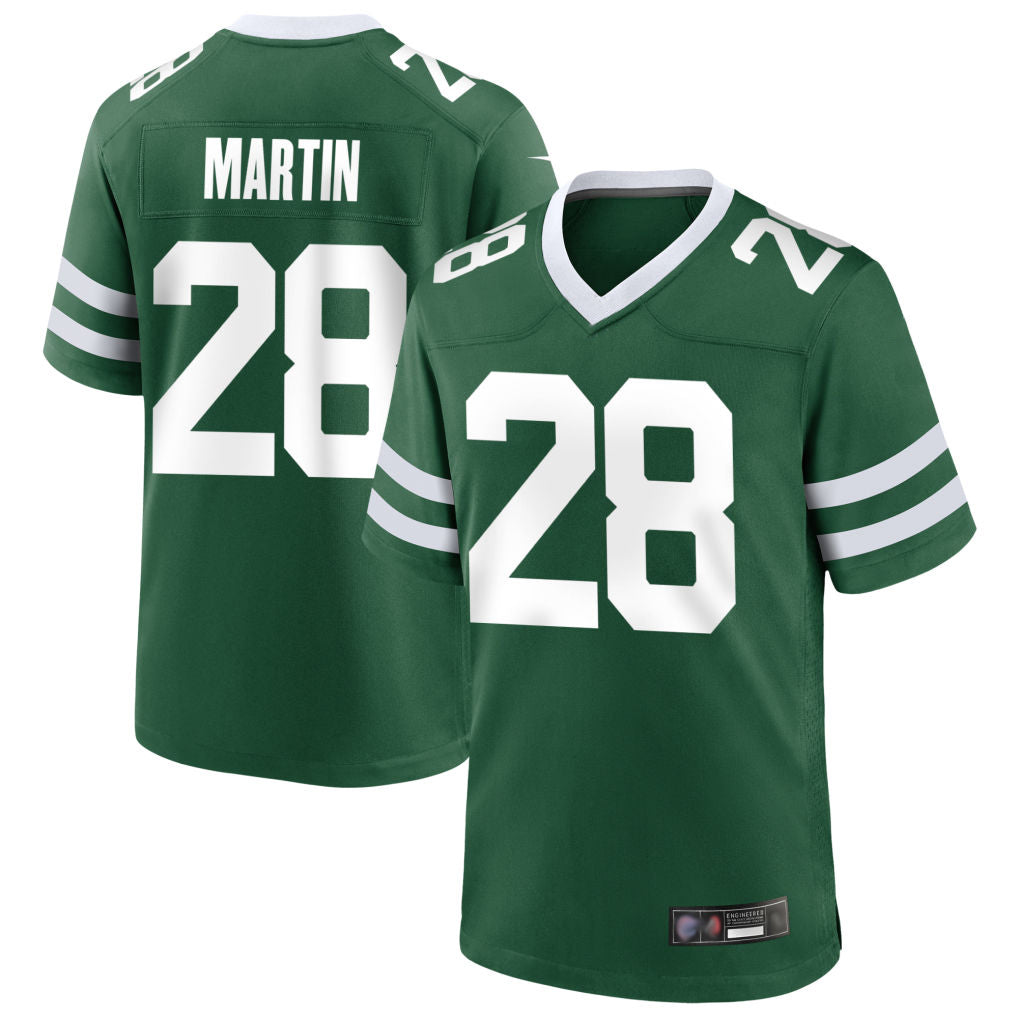 Johmsee NY.Jets #28 Curtis Martin Player Green Home Game Stitched Jerseys