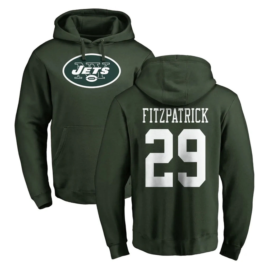 Johmsee NY.Jets #29 Minkah Fitzpatrick Player Green LOGO Pullover Hoodies Limited Game Stitched Jerseys