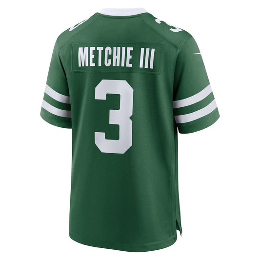 NY.Jets #3 John Metchie III Legacy Green Team Game Stitched American Football Jerseys