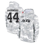 Johmsee NY.Jets #44 Jamien Sherwood Player Arctic Camo Salute to Service Pullover Hoodies Limited Game Stitched Jerseys