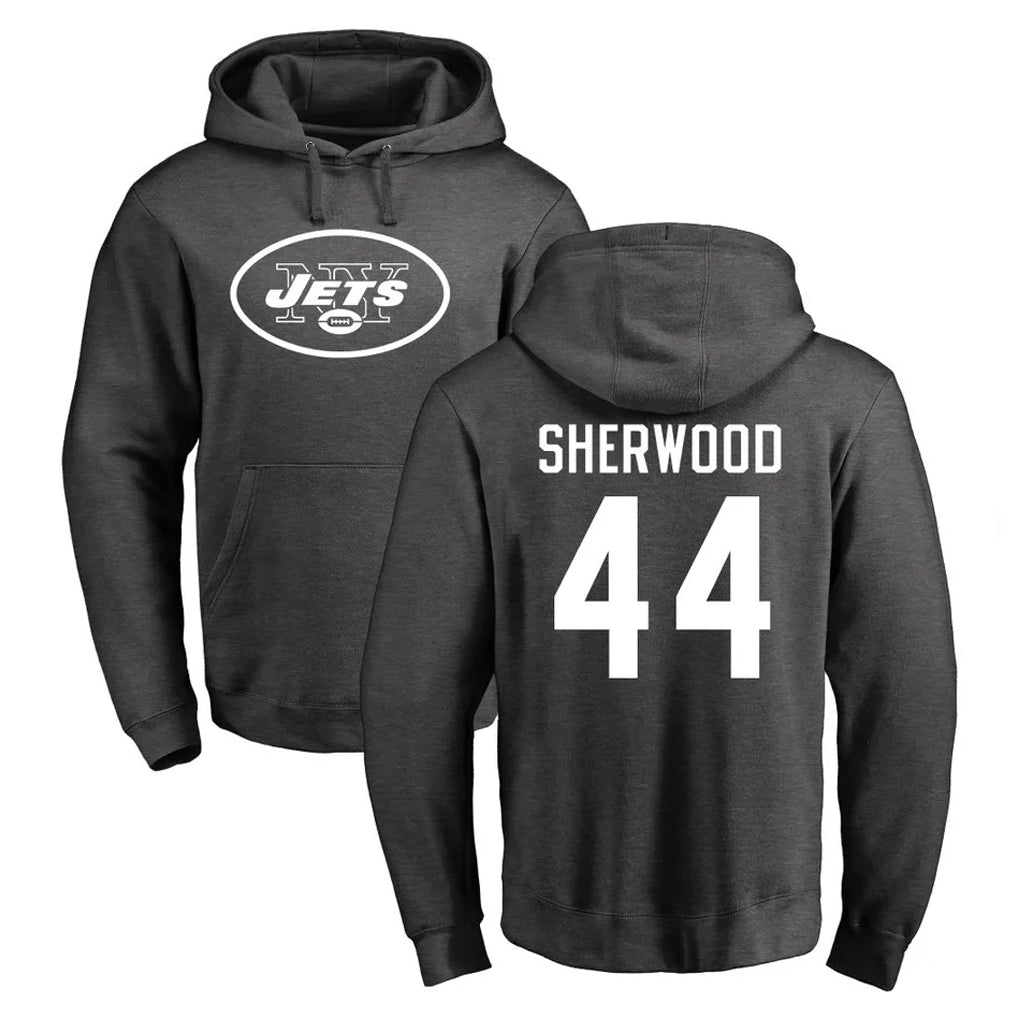 Johmsee NY.Jets #44 Jamien Sherwood Player Gray Pullover Hoodies Limited Game Stitched Jerseys