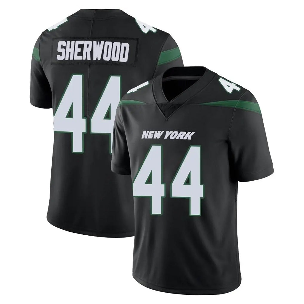 Johmsee NY.Jets #44 Jamien Sherwood Player Stealth Black Limited Vapor Home Game Stitched Jerseys