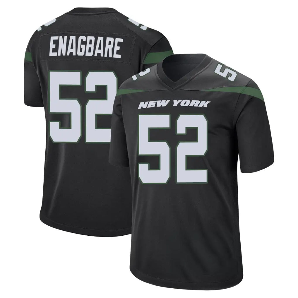 Johmsee NY.Jets #52 Kingsley Enagbare Player Stealth Black Home Game Stitched Jerseys