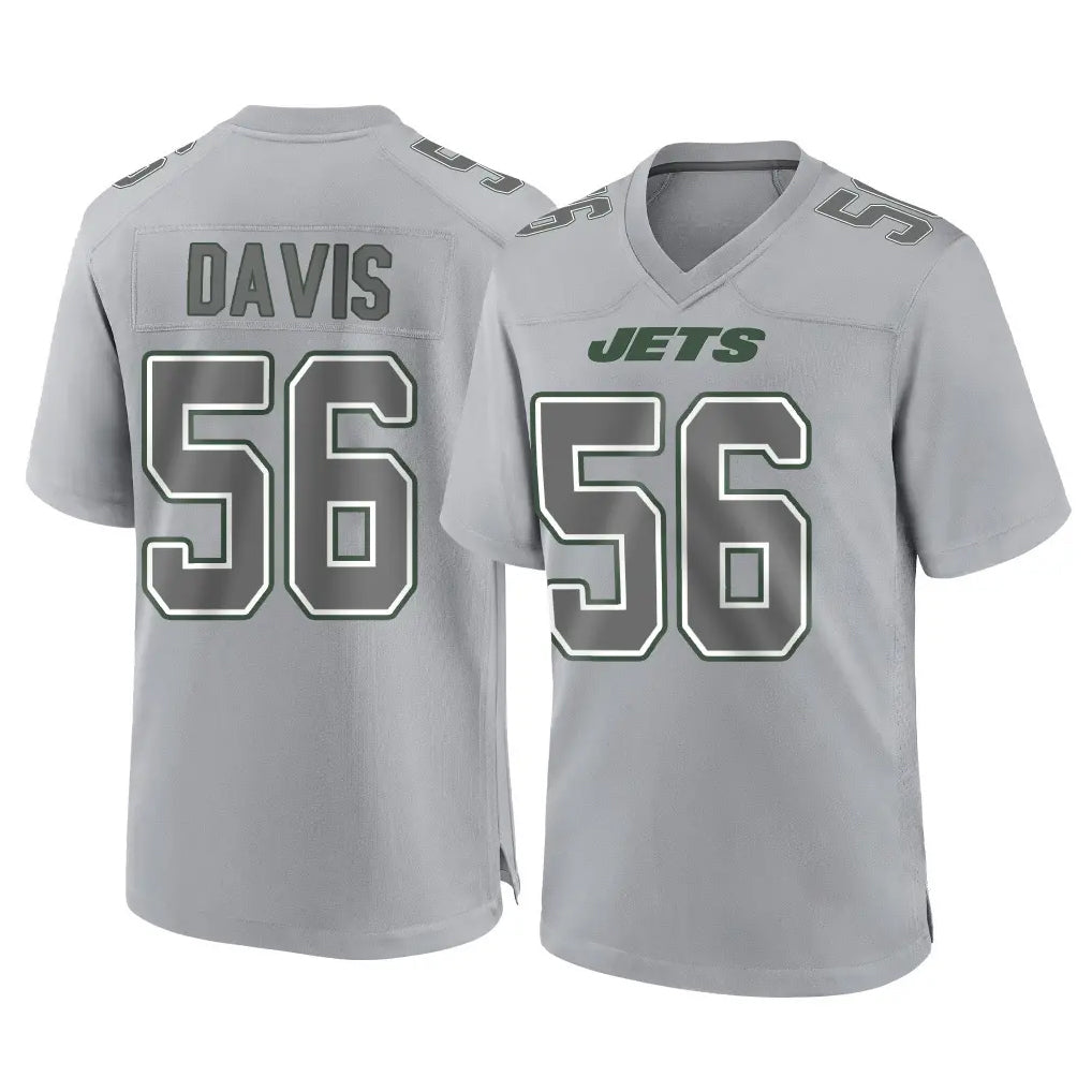 Johmsee NY.Jets #56 Demario Davis Player Gray Limited Atmosphere Fashion Home Game Stitched Jerseys