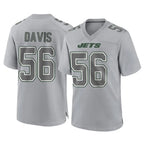 Johmsee NY.Jets #56 Demario Davis Player Gray Limited Atmosphere Fashion Home Game Stitched Jerseys