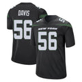 Johmsee NY.Jets #56 Demario Davis Player Stealth Black Home Game Stitched Jerseys